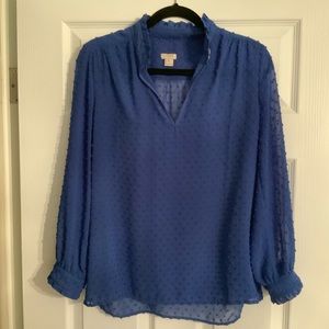 Sheer Blue Swiss Dot Blouse